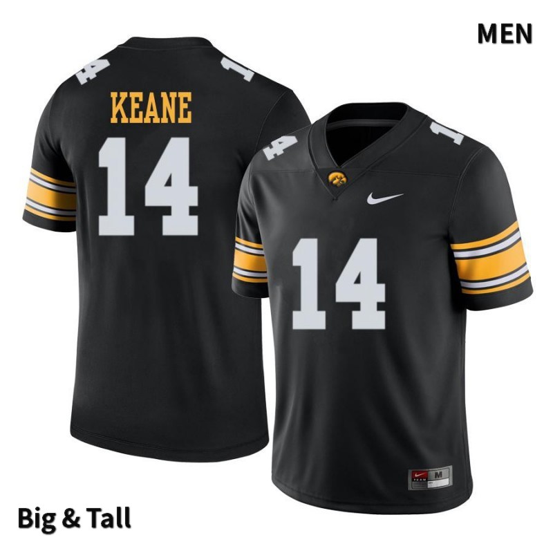 Men's Iowa Hawkeyes NCAA #14 Connor Keane Black Authentic Nike Big & Tall Alumni Stitched College Football Jersey FE34A34OU